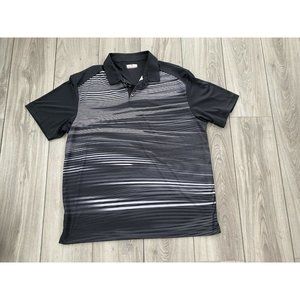 GRAND SLAM Mens Shirt Size XXL Performance Blue Striped Golf Polo Short Sleeve